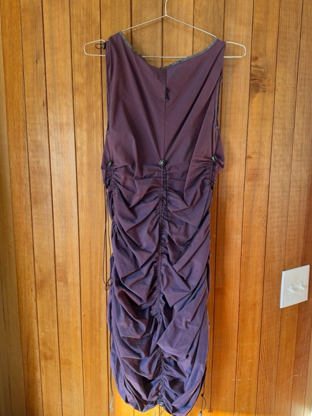Vintage Y2K Cop Copine Purple Ruched Drawstring Maxi Dress
